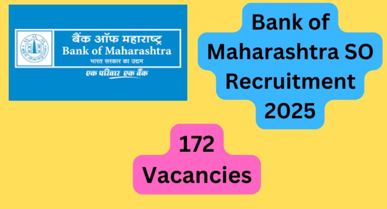 Bank of Maharashtra SO Recruitment 2025